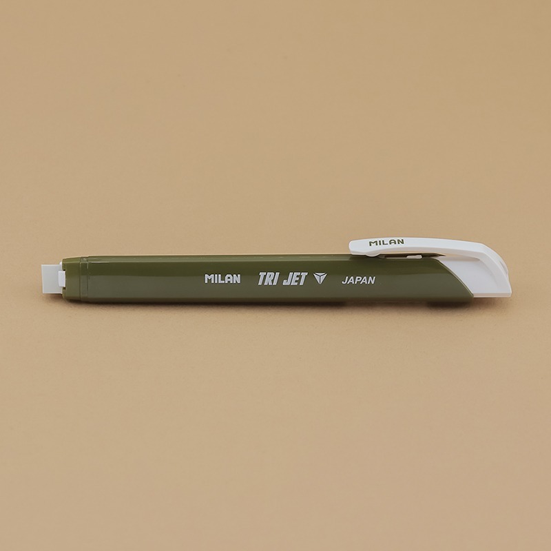 MILAN Blister pack Tri Jet automatic eraser holder + 2 spare erasers